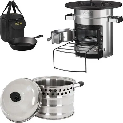 Produktbild von Edelstahl Grill mit Grillpfanne silber BBQ