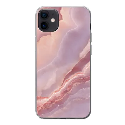 Produktbild von MuchoWow® Handyhülle Schutzhülle Hülle für iPhone 12 mini Naturstein - Rosa - Nahaufnahme Silikon Softcase Handy Hülle - Bild