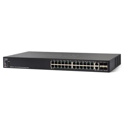 Produktbild von Cisco SF550X-24-K9, Managed, L3, Fast Ethernet (10/100), Rack-Einbau, 1U