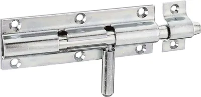 Produktbild von ALBERTS Bolzenriegel, mit loser Schlaufe, disp., Platte LxB 120x41mm,Ges.-L160mm