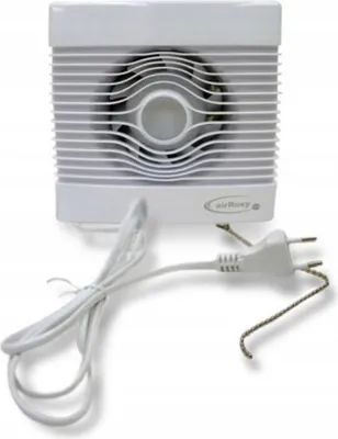 Immagine prodotto di ventilatore assiale per bagno airRoxy pRemium 120 PS con cavo di alimentazione e interruttore a strappo