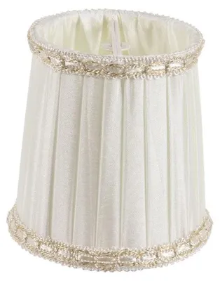 Immagine prodotto di Collezione Barocca: Clip per paralume, 8 cm, 8x8x8, tessuto, effetto anticato, color crema