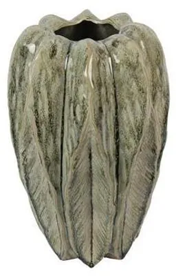 Obrázek produktu pro Dekorativní váza Countryfield Leaf, zelená, plastová, Ø 22,5 × 35 cm
