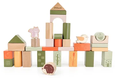 Immagine prodotto di Viga Polarb Blocchi di Legno Blocchi Montessori Animali 50 Pz.