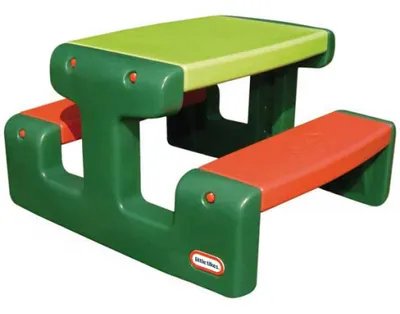 Produktbild von Little Tikes Kindertisch mit 2 Sitzbänken für den Garten, Kunststoff, Grün/Rot