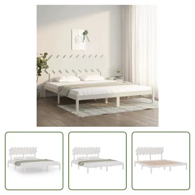 Produktbild von The Living Store Massivholzbett Weiß 180x200 cm