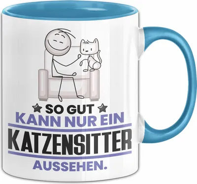 Produktbild von Katzensitter Geschenk Tasse So Gut Kann Nur Ein Katzensitter Aussehen Geschenkidee Kaffee-Becher (Blau)