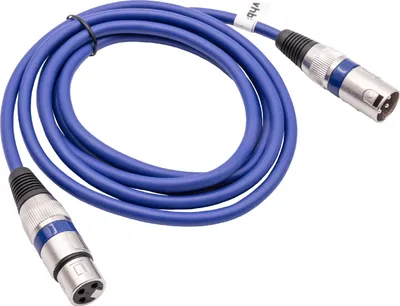 Produktbild von vhbw DMX-Kabel XLR Stecker auf XLR Buchse kompatibel mit Beleuchtung, Schweinwerfer, Bühnenlicht - 3-polig, PVC Kabel-Mantel, blau, 2m