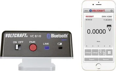 Immagine prodotto di VOLTCRAFT VC810 Adattatore Bluetooth® VC810, adatto per (Dettagli) VC830, VC850, VC870, VC880, VC890 VC810 (VC810)