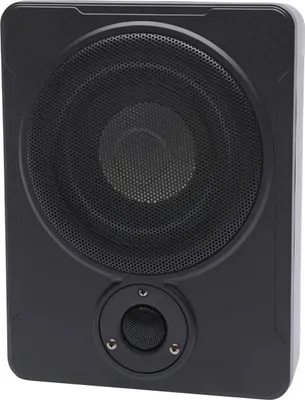Zdjęcie produktu dla Subwoofer pod siedzeniem – aktywny subwoofer samochodowy – 20 cm – wbudowany wzmacniacz – płaska konstrukcja – 30–100 Hz – 4 Ω – 91 dB – czarny