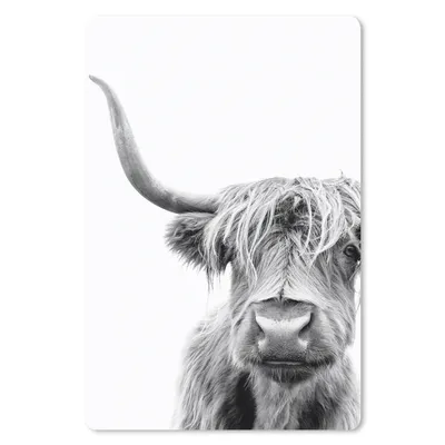 Produktbild von MuchoWow® Mauspad Mousepad Schottischer Highlander - Tiere - Schwarz - Weiß 18x27 cm - Mousepads - Maus Mat - Pad - Mausunterlage