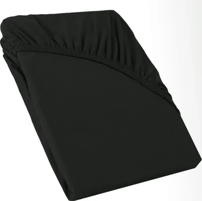 Produktbild von Relax Spannbettlaken 140x200-160x220 schwarz Mako-Baumwolle 160g/m²