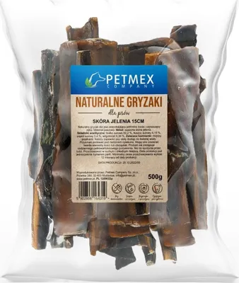 Obrázek produktu pro PETMEX Jelení kůže – pamlsky pro psy – 500 g