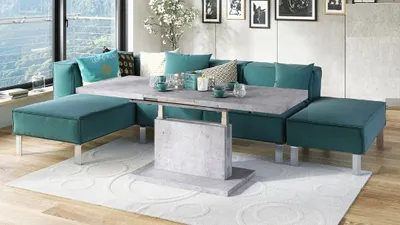 Produktbild von Design Couchtisch Tisch Aston stufenlos höhenverstellbar ausziehbar 120 bis 200cm Esstisch