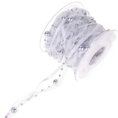 Perlenkette Organza Satin 10 m Kunstperlen Dekoration Hochzeit DIY