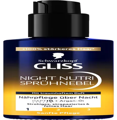 Zdjęcie produktu dla Schwarzkopf Night Nutri, Olejek do włosów, 100 ml, Kobiety, Włosy zniszczone, Odżywiający, Buteleczka z pompką