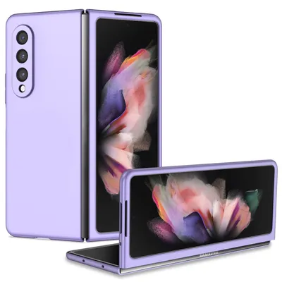 Immagine prodotto di Custodia protettiva trasparente per Samsung Galaxy Z Fold4 5G, cover posteriore, bumper, etui, colore: viola