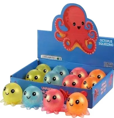 Produktbild von Quetschball Oktopus Design, Stressball für Kinder und Erwachsene, in 4 Farben