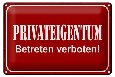 Produktbild von Blechschild Spruch 12x18 cm Privateigentum Schild