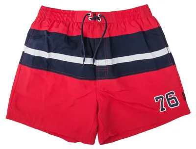 Produktbild von XXL Badeshort Herren Elemar rot-marine-weiß