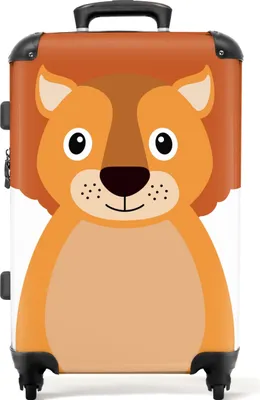 Obrázek produktu pro NoBoringSuitcases.com® Velký kufr - Portrét zvířete - Lev - Děti - Kombinovaný zámek TSA - Pevná skořepina na kolečkách - 72 litrů - Cestovní kufr - 66 cmKufr střední 67x43x25 cm, 72L,