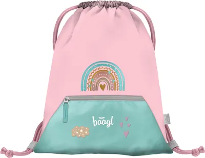 Produktbild von BAAGL Turnbeutel mit Tasche Regenbogen Rosa