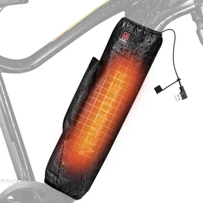 Immagine prodotto di Custodia per batteria di e-bike riscaldata, nera, protezione termica per biciclette elettriche, adatta all'uso invernale, impermeabile
