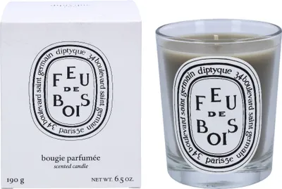 A white box and a glass candle are shown side-by-side against a white background.