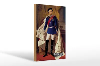 Produktbild von Holzschild Portrait 20x30cm Ludwig II König 1845 Bayern