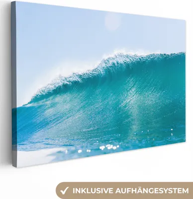 Produktbild von OneMillionCanvasses® - Leinwandbilder - 140x90 cm, Meer - Golf - Blau, Wandbilder Kunstdruck Wanddekoration