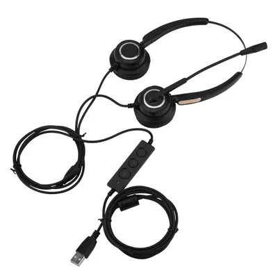 Image de Casque USB pour centre d'appels, casque USB léger pour centre d'appels avec suppression du bruit et microphone