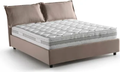 Produktbild von Doppelbett Teresa, Containerbett mit Stoffbespannung, 100%  Italy, Frontöffnung, mit Matratze Cm 140x200 enthalten, Turteltaube