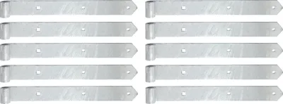 Zdjęcie produktu dla Alberts 845292 Zawias żaluzjowy, prosty, zaokrąglony, ocynkowany ogniowo, rolka Ø16 mm, rozmiar 400 x 45 mm, zestaw 10 szt