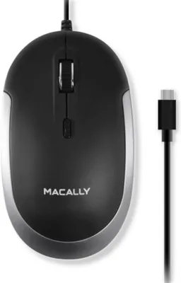 Image de Souris USB-C pour Mac et Windows, 3 boutons et molette de défilement, USB Type-C, conception ambidextre, souris filaire compacte avec capteur optique et commutateur DPI