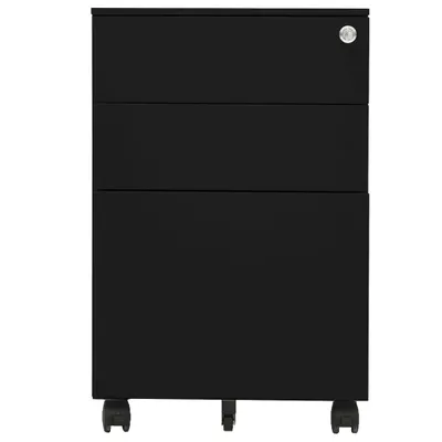 Zdjęcie produktu dla vidaXL Szafka na dokumenty na kółkach czarna 39x45x60 cm stalowa