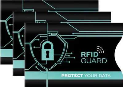 Produktbild von RFID GUARD 3x NFC RFID Schutzhülle Karten Hüllen Set RFID & NFC Schutz Blocker Etui für EC Kreditkarten Ausweis