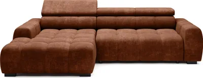 Obrázok produktu pre DomoHome Rohová pohovka BULL - Moderná štýlová rohová pohovka, Nastaviteľný sedák, Bez funkcie spania, Kvalitná látka Eden, Ľavé usporiadanie, Rozmery: 285x168x97 cm, Farba: BRONZE