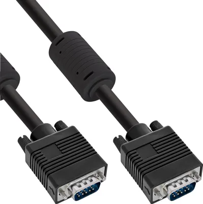 Produktbild von InLine S-VGA Kabel, 15pol HD Stecker / Stecker, schwarz, 0,5m, 0,5 m, VGA (D-Sub), VGA (D-Sub), Schwarz, Gold, Männlich/Männlich