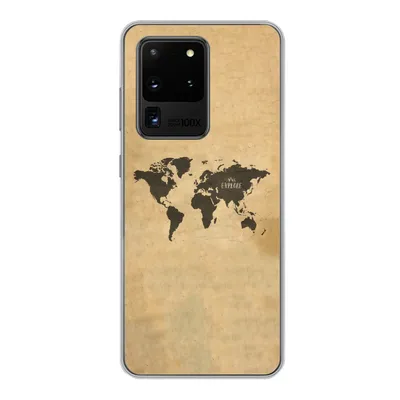Produktbild von MuchoWow® Handyhülle Schutzhülle Hülle für Samsung Galaxy S20 Ultra Weltkarte - Vintage - Erforschen Silikon Softcase Handy Hülle - Karteninhaber