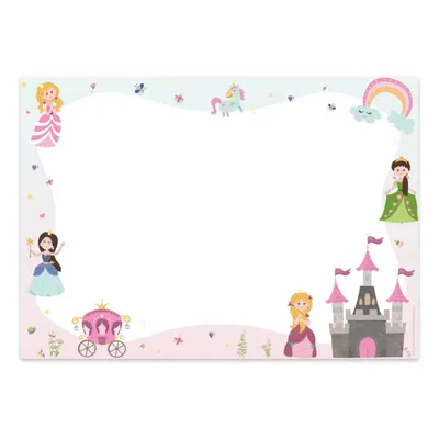 Produktbild von PuK Schreibtischunterlage Prinzessin | Papier DIN A2 | 25 Blatt Block zum Malen, Schreiben und Kritzeln | Malunterlage für Mädchen