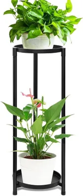 Immagine prodotto di Supporti metallici per piante - Supporti per vasi da interno ed esterno - Supporti per piante per terrazze, giardini, balconi e soggiorni (A)