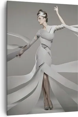 Produktbild von Bild auf Leinwand - Leinwandbild - Einteilig - Frau Modell Streifen Emotionen - 70x100cm - Wand Bild - Wandbilder - Leinwanddruck - Wanddekoration - Leinwand bilder - Wandbild - PA70x100-2612