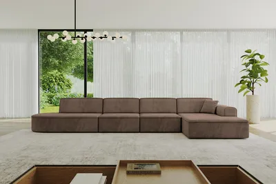 Produktbild von ALTDECOR Ecksofa in L-Form IREA-L3-v3 412x165x77 cm Braun Corner Sofa Eckcouch Couch Wohnlandschaft Cauchsofa