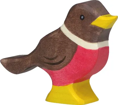 Produktbild von Holztiger Rotkehlchen Vogel Holzfigur