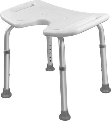 Produktbild von Duschhocker, Duschstuhl, Badhocker, Badestuhl, rutschfester Duschsitz, höhenverstellbarer 35-51cm, bis 136KG, für Senioren Kinder Menschen, Schwangere