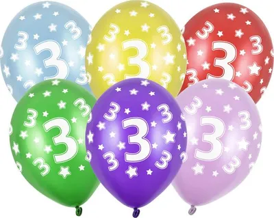 Image de 10 ballons 3ème anniversaire multicolores