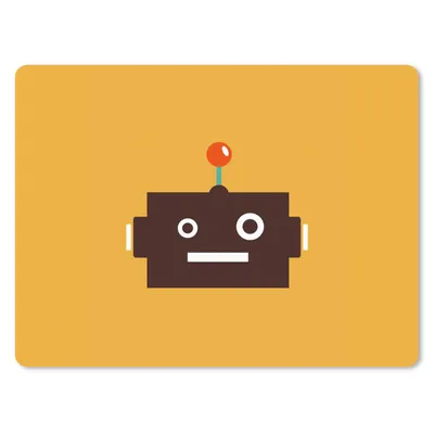 Produktbild von MuchoWow® Mauspad Mousepad Roboter - Gesicht - Antenne - Gelb - Jungen - Kind 23x19 cm - Mousepads - Maus Mat - Pad - Mausunterlage - Schreibtischunterlage - Mauspad