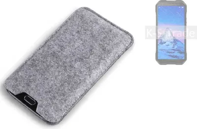 Produktbild von K-S-Trade Filz Handyhülle kompatibel mit Doogee S61 Schutzhülle Filztasche Filz Tasche Case Sleeve Handy Hülle Filzhülle grau