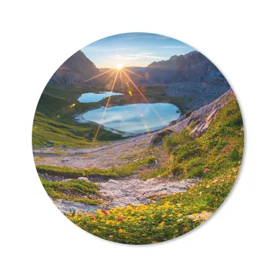 Produktbild von MuchoWow® Mauspad Mousepad Alpen - See - Sonne 40x40 cm - Mousepads - Maus Mat - Pad - Mausunterlage - Schreibtisch Accessoires