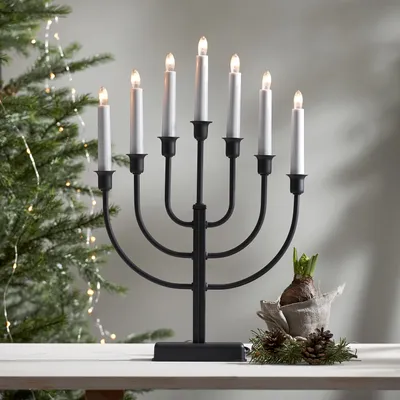 Immagine prodotto di Best Season, candelabro da finestra Kristina, 7 luci, colore nero, dimensioni approssimative 47x30 cm, codice prodotto 109-60